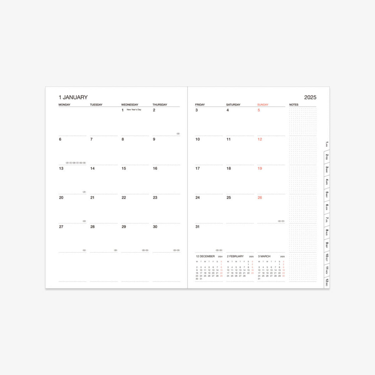KALENDER SEP 2025 - DEC 2026 A5 // BLÅ GRADIENT