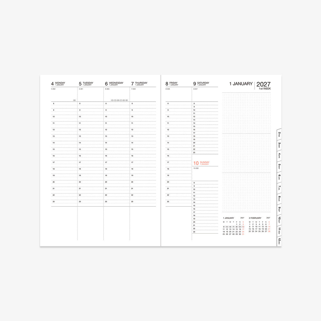 KALENDER SEP 2026 - DEC 2027 A5 // BLÅ BØLGE
