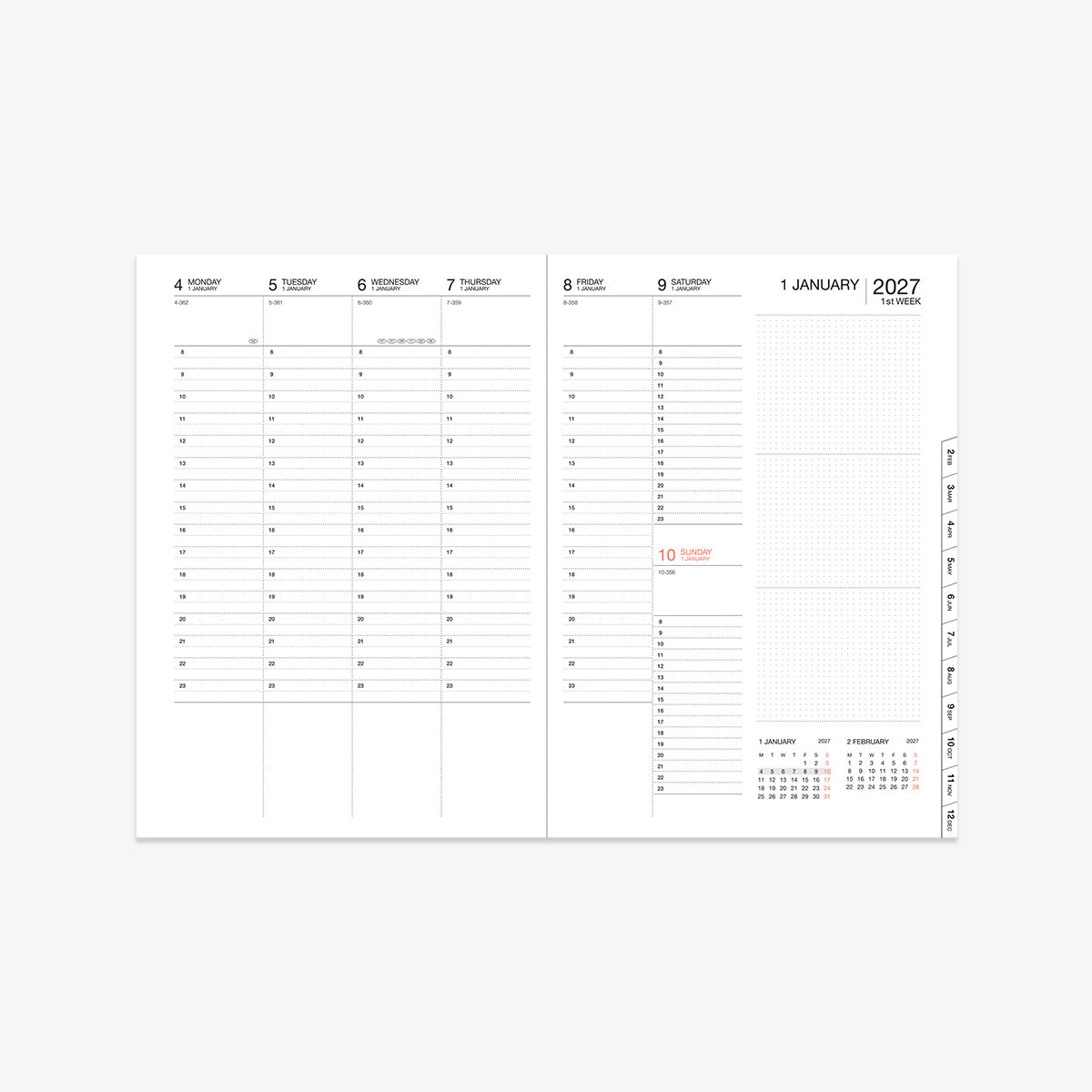 KALENDER SEP 2026 - DEC 2027 A5 // BLÅ BØLGE