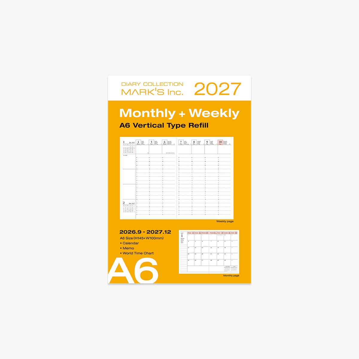 KALENDER SEP 2026 - DEC 2027 A6 // REFILL