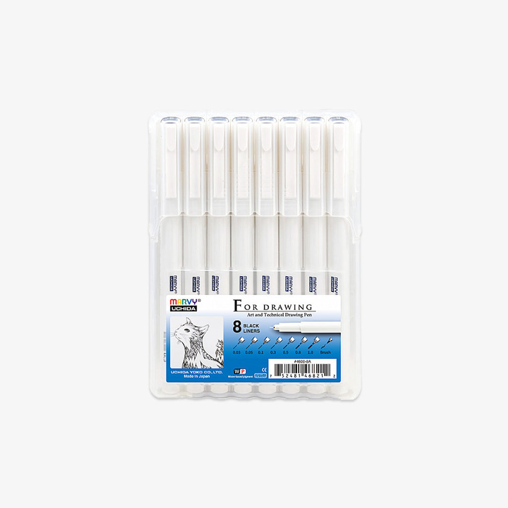 LE PEN 'FOR DRAWING' SÆT 8 STK // SORT