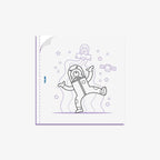 Coloring book page with an astronaut design on a white background