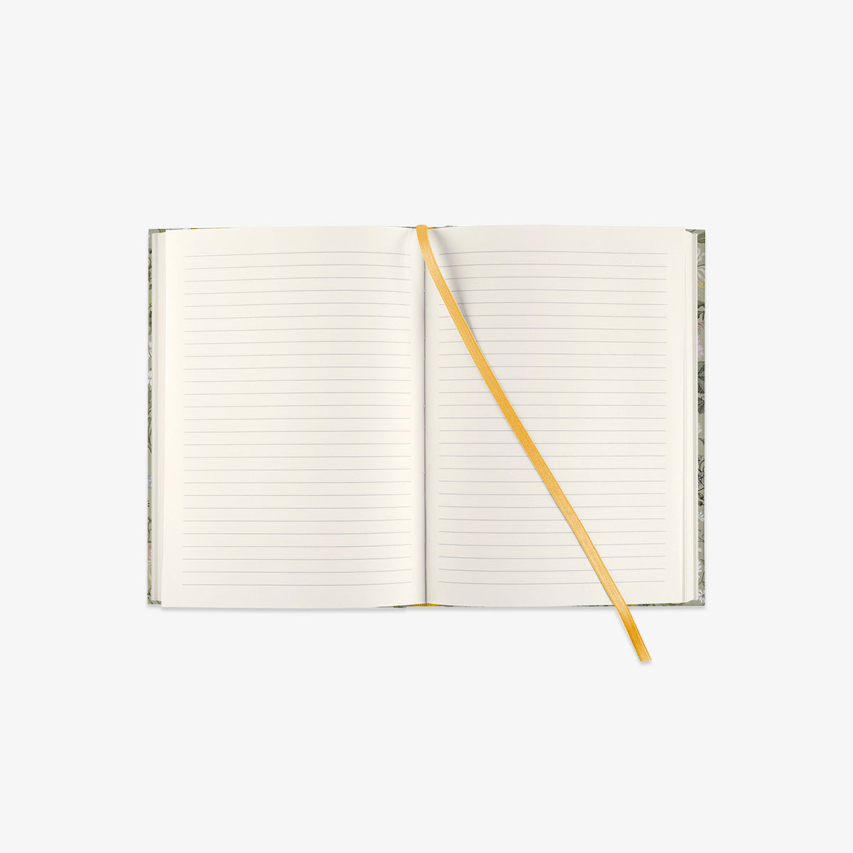 Open notebook with ruled pages
