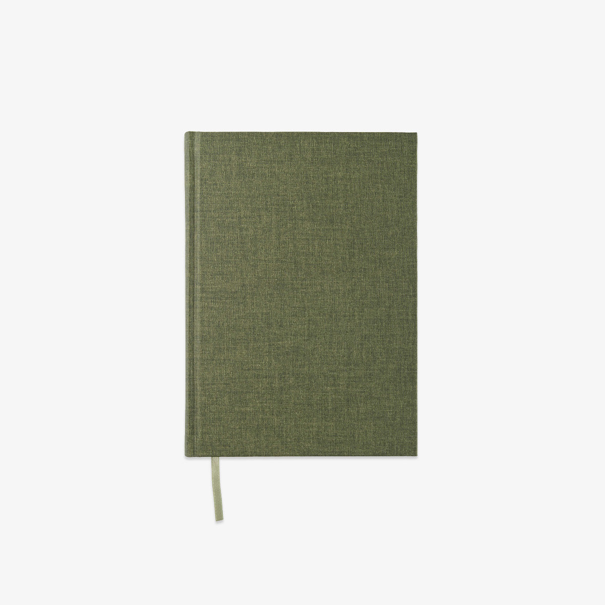 Green notebook with a textured cover 