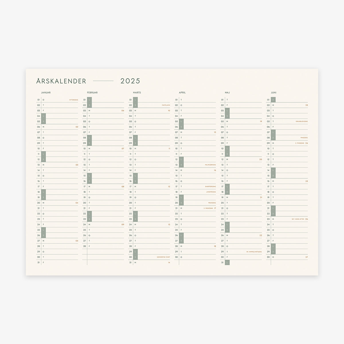 A3 KALENDER 2025 (DANISH)