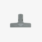 Gray binding clamp on a white background