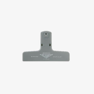 Gray binding clamp on a white background