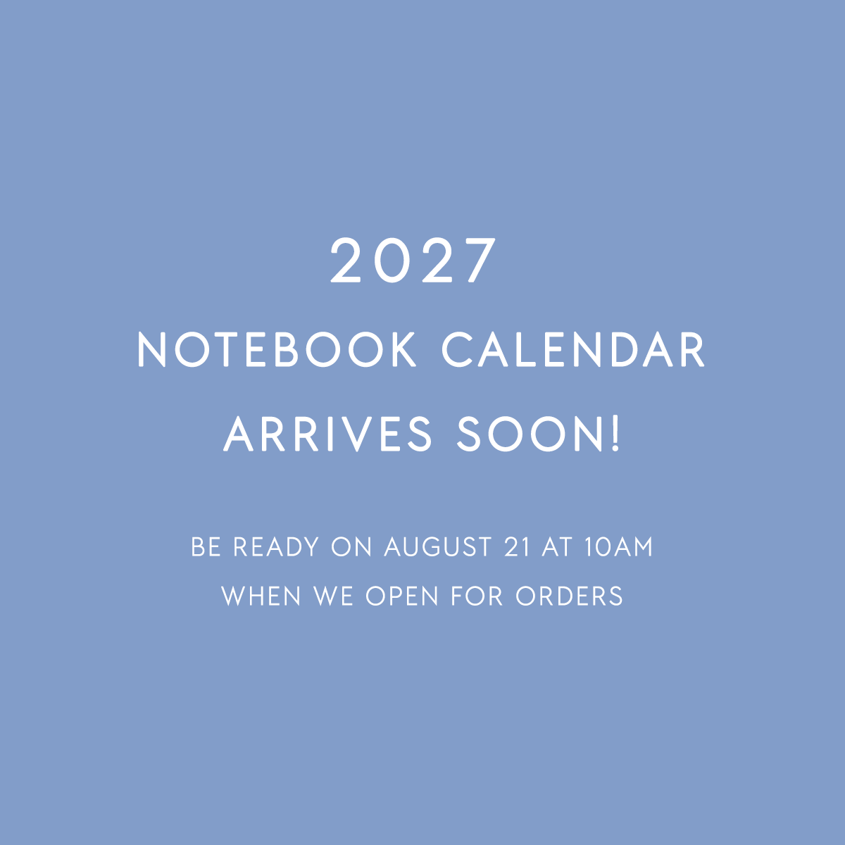 NOTEBOOK CALENDAR 2027 // ENGLISH