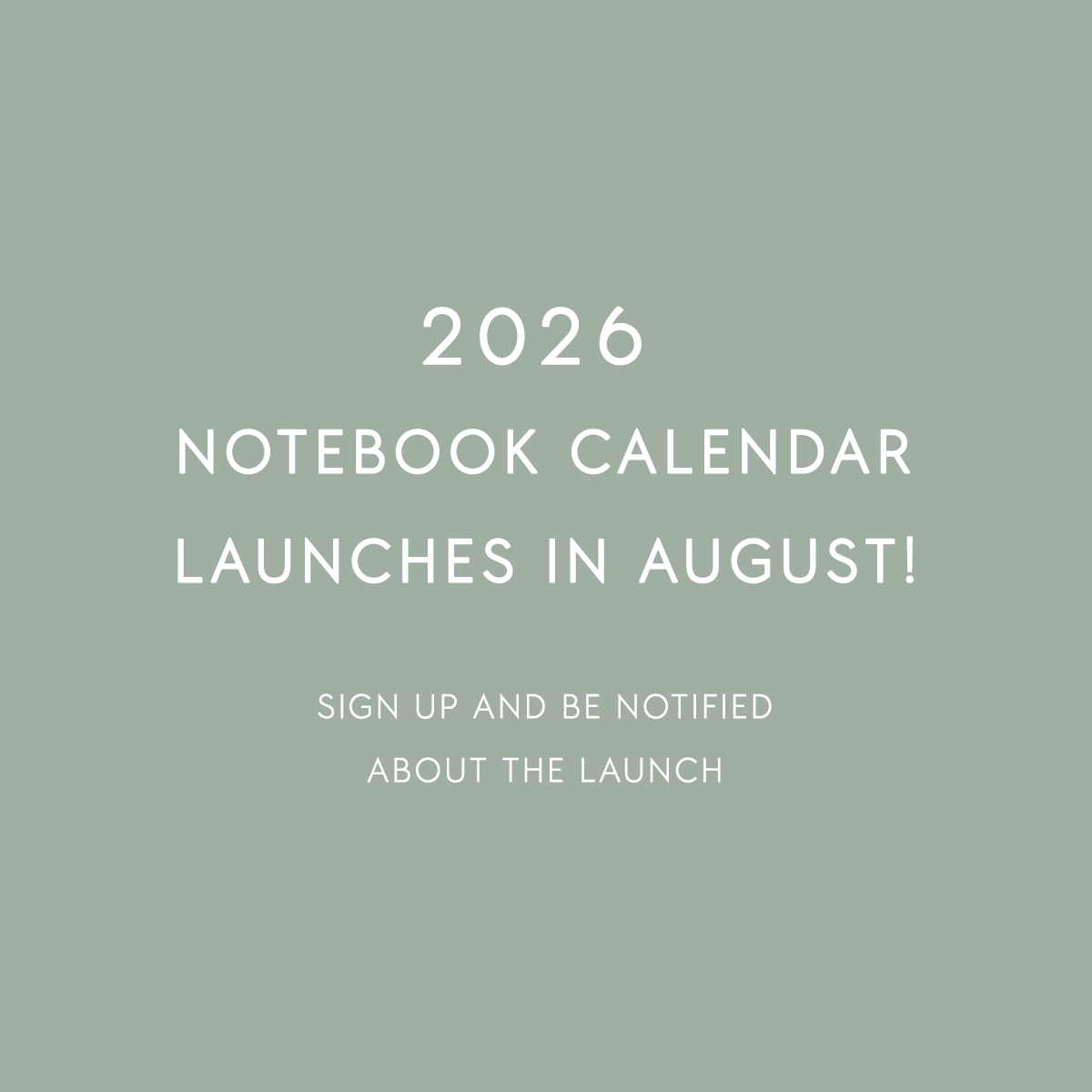 NOTEBOOK CALENDAR 2026 // ENGLISH