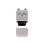 Cat-shaped roller stamp on a white background