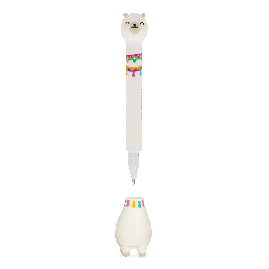 Pen with llama design on a white background