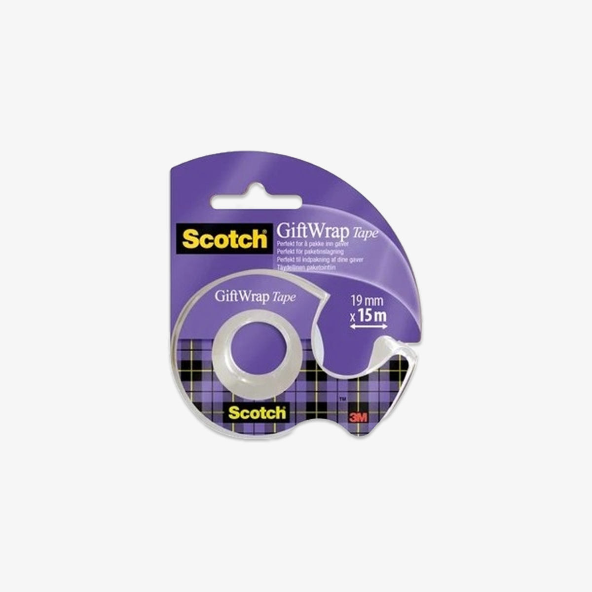 Scotch Gift Wrap Tape, 1 Roll on Handheld Dispenser 19 mm x 15 m + 2 Refill  Rolls 19 mm x 25 m – for Christmas Gift Wrapping, for Christmas Presents