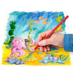 hand drawing with aquarell coloured pencils