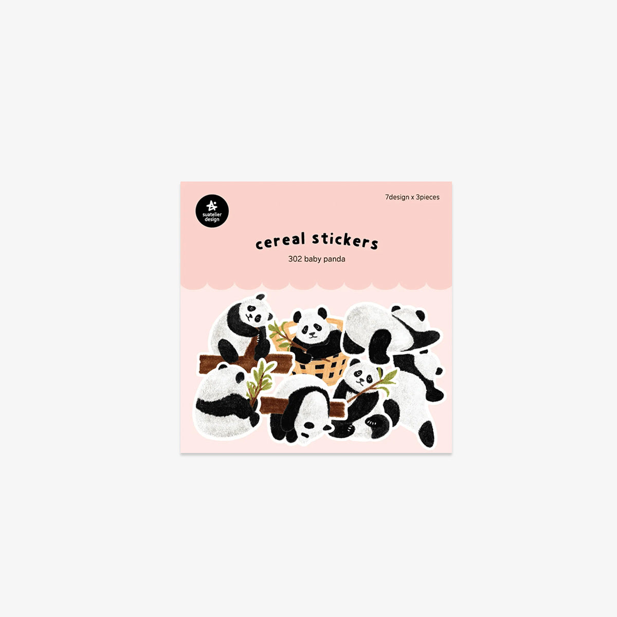 pack with stickers with motifs of pandas