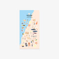 Sticker sheet with summer theme with illustrations on a white background