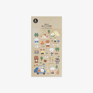 camping themed stickers with cute animals