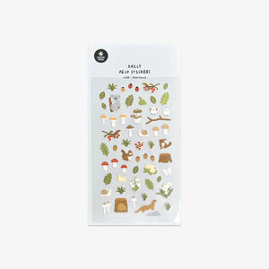 Forest themed stickers with animals and trees