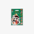 Pack of Christmas-themed gift tags with a penguin design on a white background