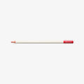 White pencil with red tip on a white background