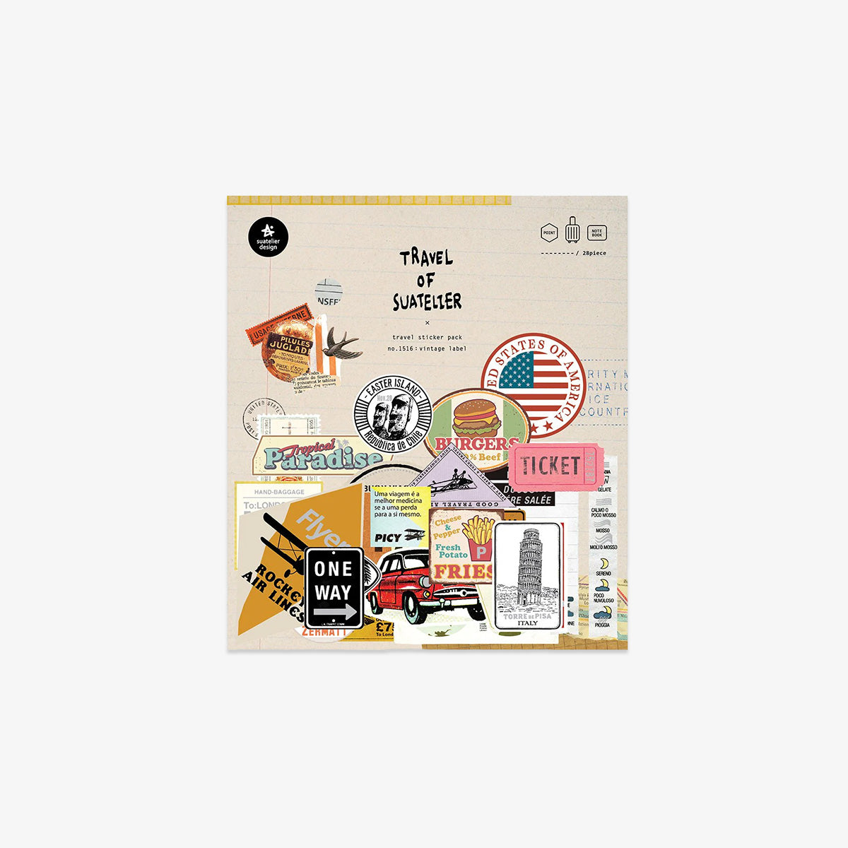 KLISTERMÆRKEARK SÆT // VINTAGE REJSE LABELS