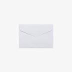 A plain white paper v-flap envelope centered on a light gray background.