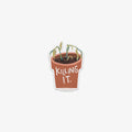 Vinyl sticker of a potted plant with 'Killing It' text on a white background