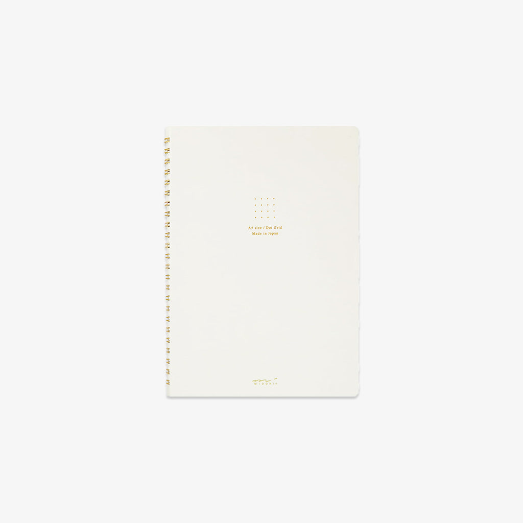 A5 RING NOTEBOOK W. DOT GRID // WHITE