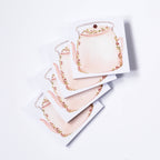 Set of four decorative sticky notes with teapot design on a white background