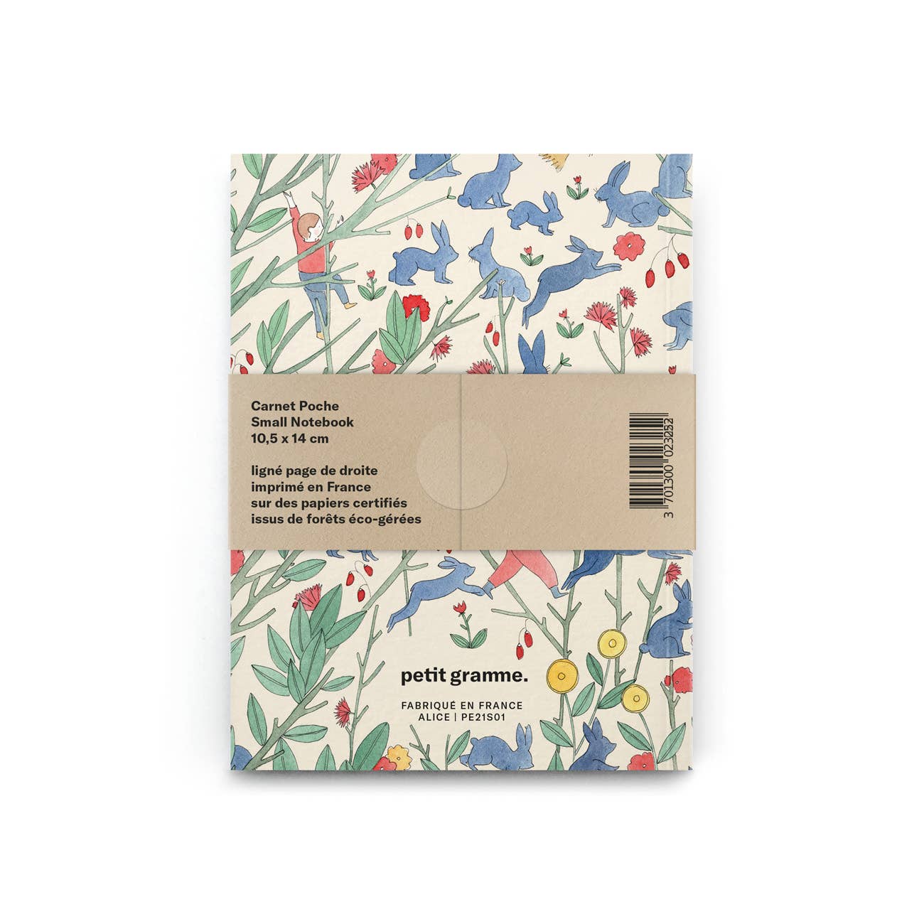 Small notebook with animal and nature pattern on a white background