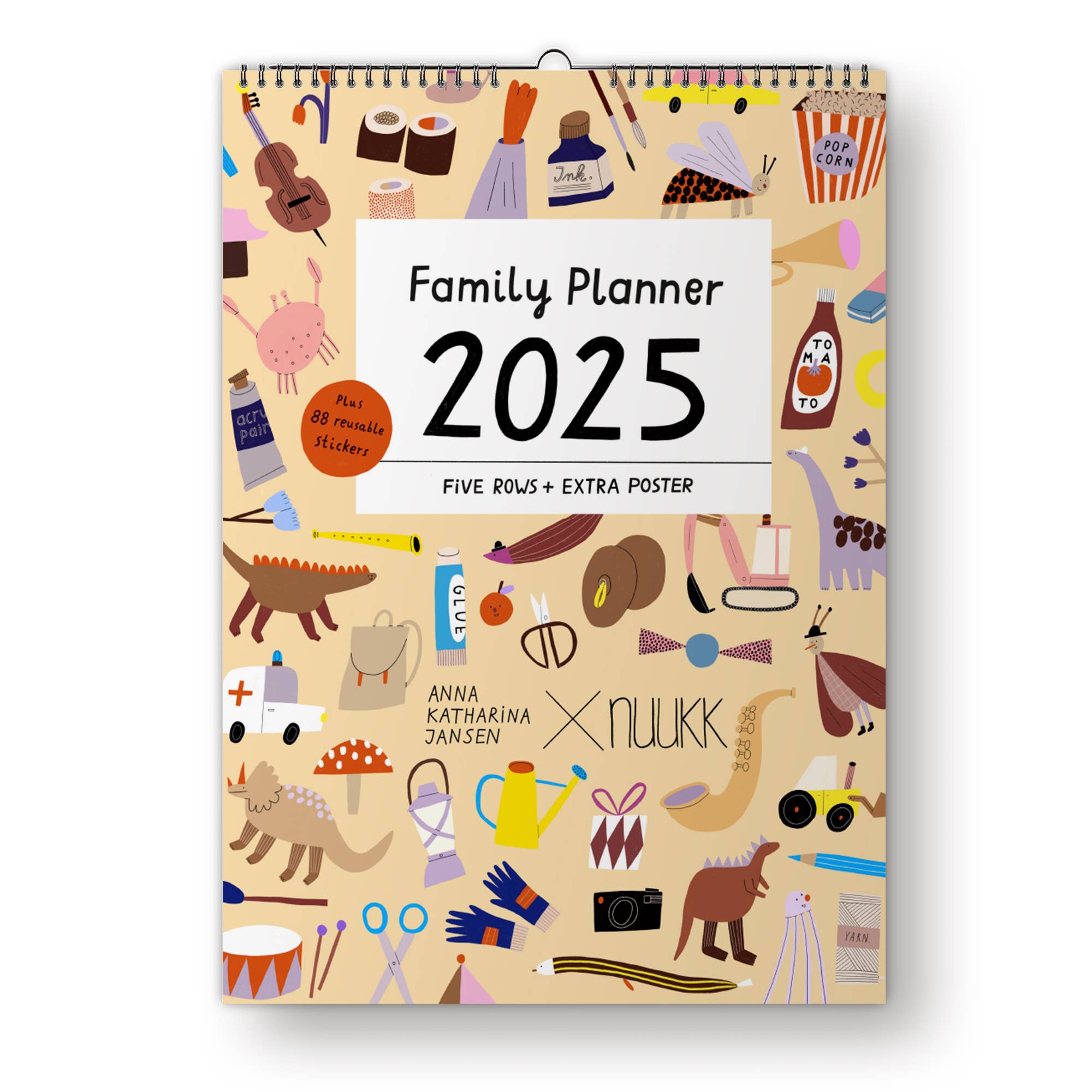 2025 FAMILIEKALENDER (INKL. PLAKAT & KLISTERMÆRKER)