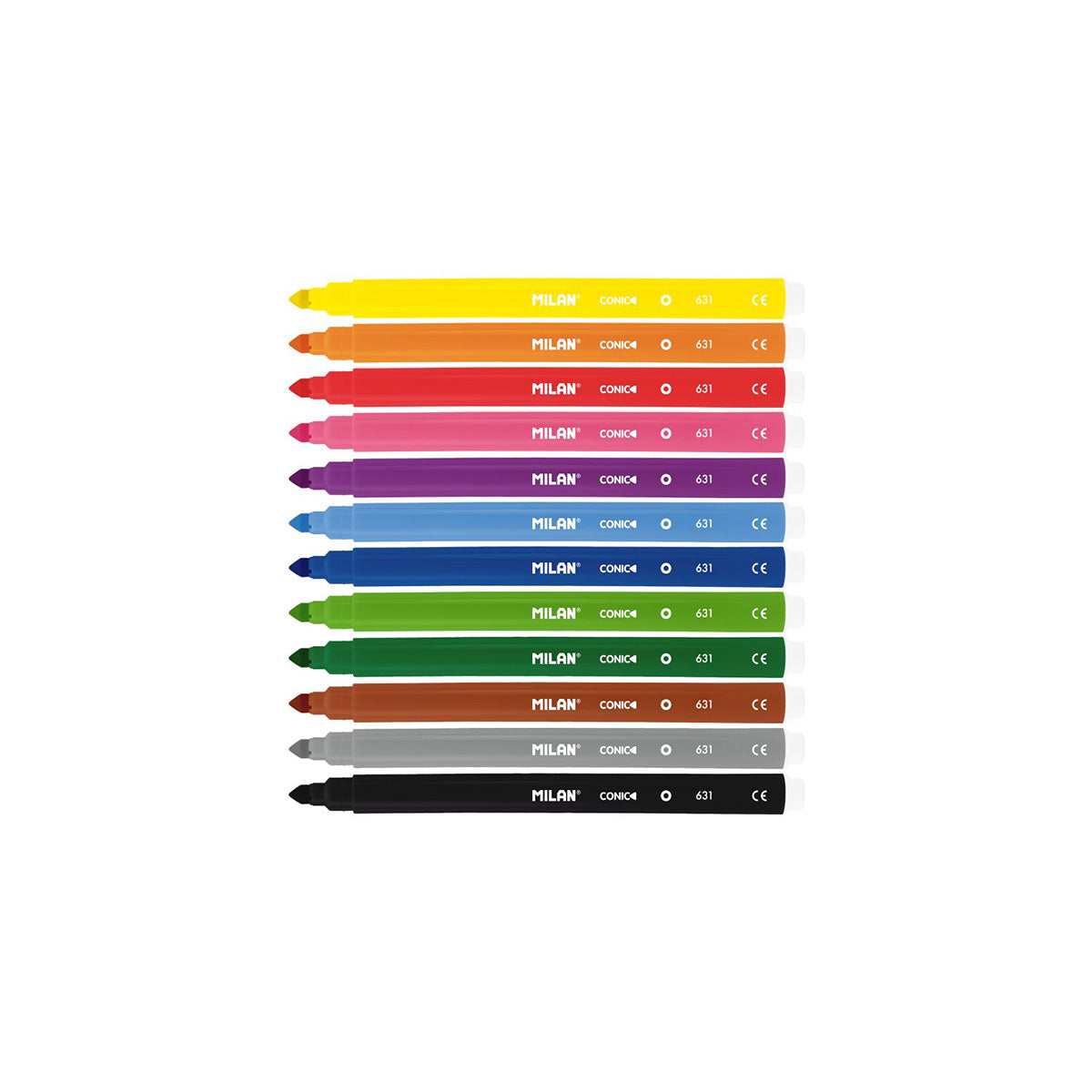 MILAN CONIC TIP COLOURED MARKERS // SET OF 12
