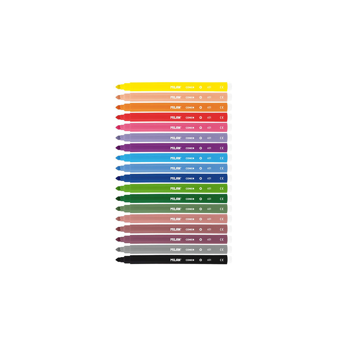 MILAN CONIC TIP COLOURED MARKERS // SET OF 18