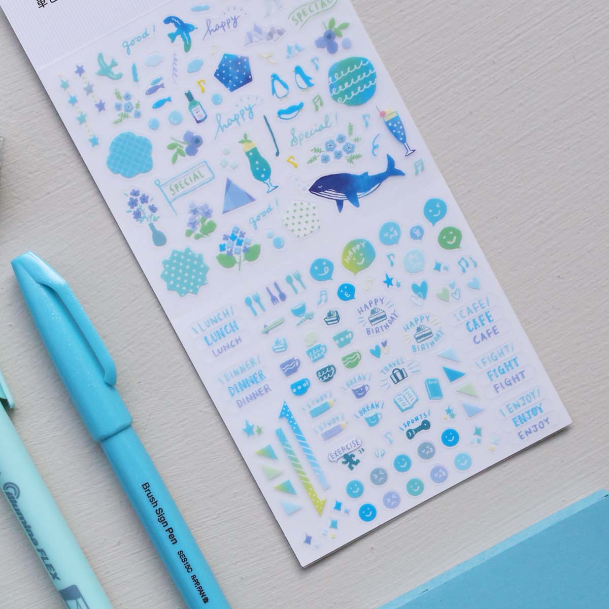 DIARY STICKERS // COLOR BLUE