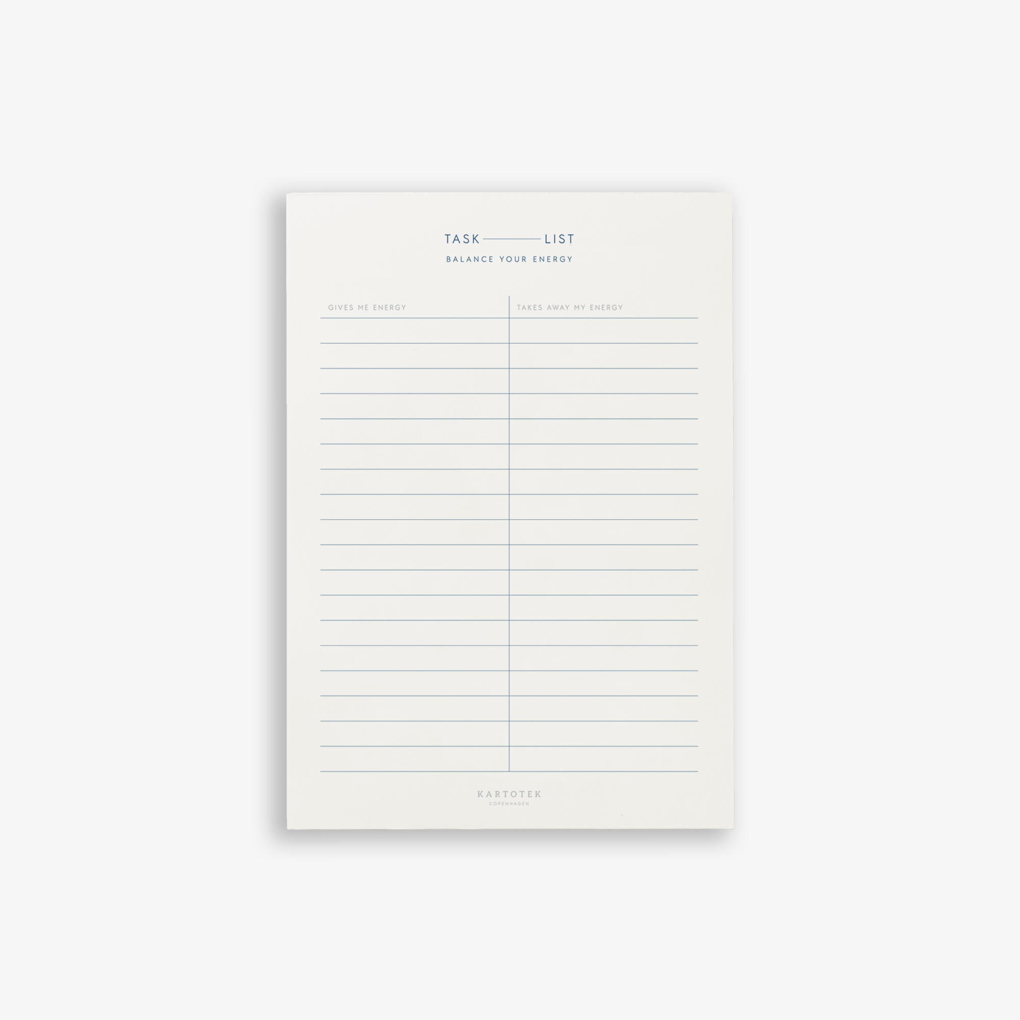 TASK LIST // ENERGY BALANCE