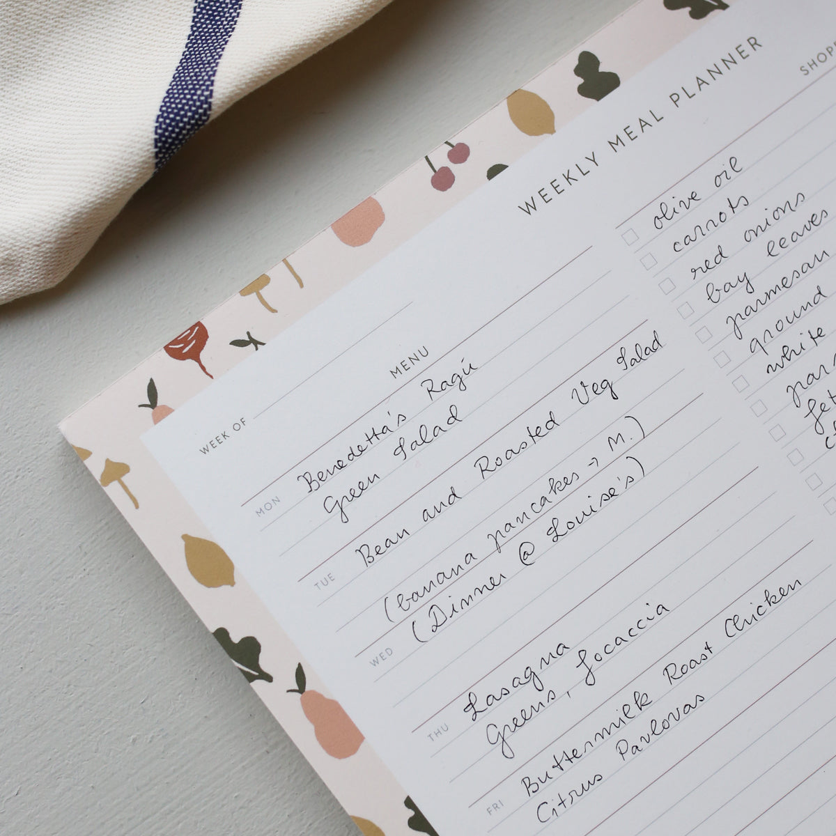 WEEKLY MEAL PLANNER
