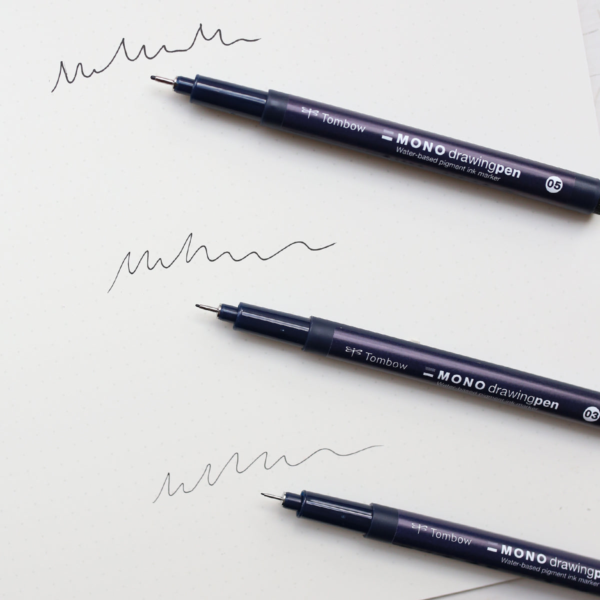  Tombow 66403 MONO Drawing Pen, 3-Pack. Create Precise, Detailed  Drawings with Three Tip Sizes – 01, 03 and 05