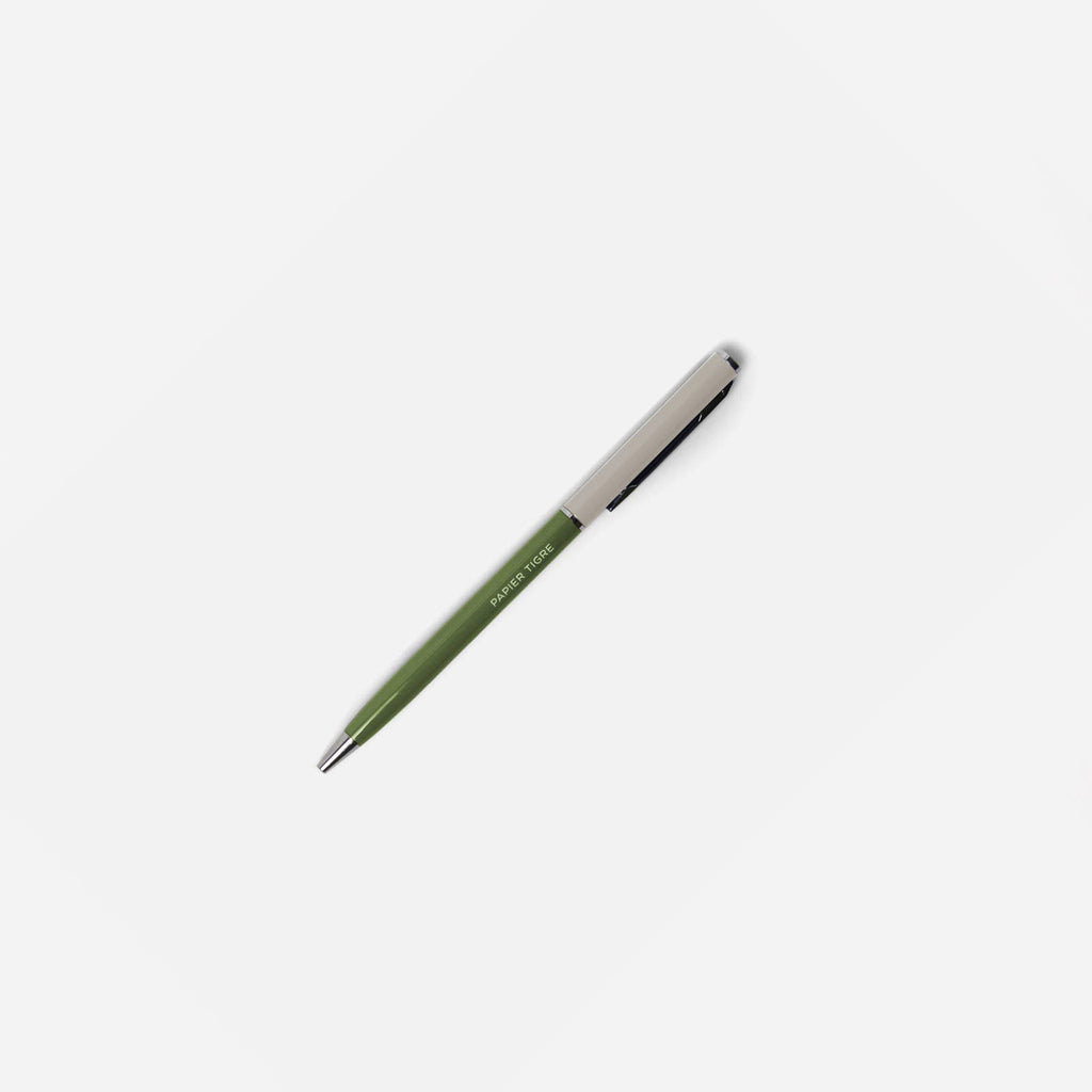 PAPIER TIGRE METAL BALLPOINT PEN // OLIVE & GREY
